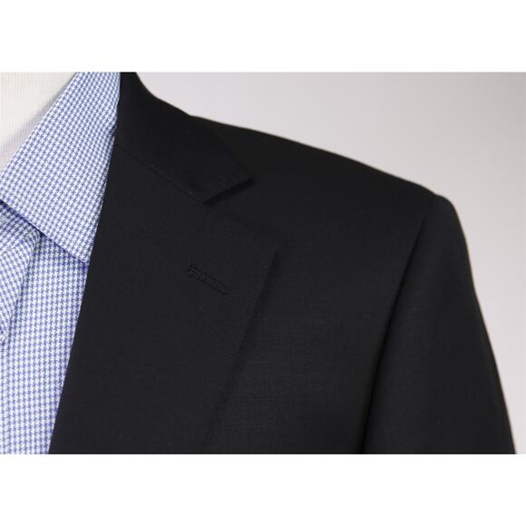 Combatant Gentlemen Solid Black 2-Btn Wool Blazer Jacket Tailored Fit 38S New - Picture 4 of 10